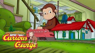 George plays with trains  Curious George  Kids Cartoon  Kids Movies