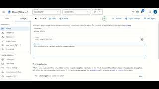 Create an Intent - Google DialogFlow CX