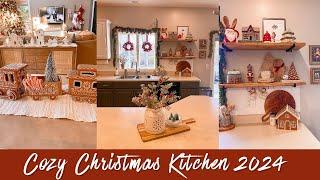 NEW COZY CHRISTMAS KITCHEN DECORATE WITH ME | Cozy Christmas Kitchen Decorating Ideas 2024