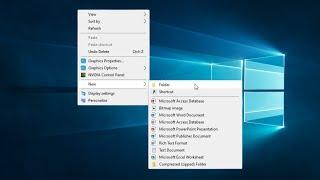 Missing Create New Folder Option in Windows 10