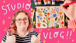 Illustration Studio Vlog 001 - Launching a Patreon, Running my Etsy Shop, Making Sticker Packs