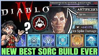 Diablo 4 - New Best BILLION DAMAGE Sorcerer Build - Season 4 Blizzard Ice Spikes - Skill Gear Guide!