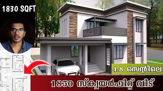 1830 SQFT Modern House| Kerala House plan| 4BHK Kerala home | Haneed Anugrahas