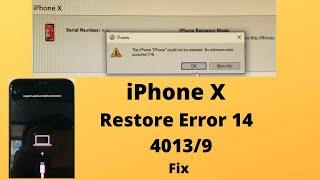 iPhone X iTunes Error 14 Error 9 Error 4013 Solution! iPhone X bootloop fix.