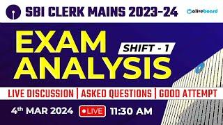 SBI Clerk Mains Analysis 2024 | SBI Clerk 4th March 2024 Analysis | Questions & Expected Cut Off