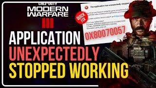 [FIXED] CALL OF DUTY: Modern Warfare 3 the Application Has Unexpectedly Stopped Working | 0x80070057