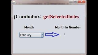 jCombobox : get selected index : getSelectedIndex()