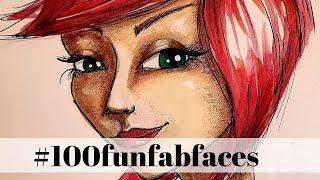 The EASIEST way to DRAW a WHIMSICAL 3/4 FACE (Video 7 in #100funfabfaces Challenge)