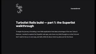 Turbolist Rails build — part 1: the Superlist walkthrough