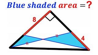 Can you find area of the Blue shaded region? | (Think outside the Box) | #math #maths | #geometry