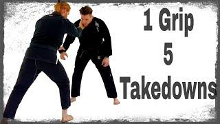 1 Grip 5 Takedown Options for BJJ