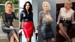 Stunning Most Popular Leather Skirt Design Ideas for Women  / Leather dress for Women