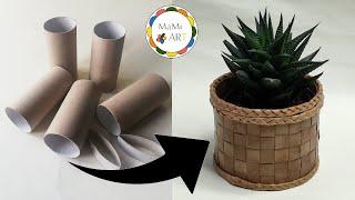 AMAZING HANDICRAFT ️ An interesting idea for a basket made of toilet paper rolls ️ ️ RECYCLING