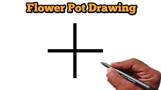 How to draw Flower Pot Easy | Flower Pot Drawing Step by Step