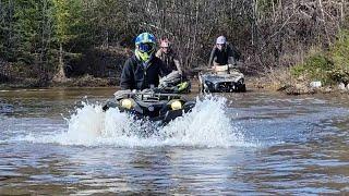 Wheelies and Deep Water on Modified Yamaha Grizzly 700