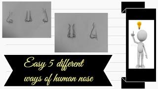 How to draw 5 different ways of human nose | Artist | Drawing | Nimii