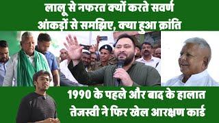 Lalu Yadav से क्यूं नफरत करते है Rajput-Bhumihar, 1990 के पहले और बाद.. Tejashwi का फिर आरक्षण कार्ड