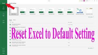 How to Reset Excel To Default Settings |Microsoft Office Excel 2021|