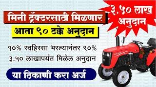 Mini tractor yojana Maharashtra 2022 | 3.50 lakh subsidy | Application information | How to apply