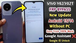 Vivo Y02/Y02T FRP Bypass Android 13 Without Pc | Vivo Y02t Google Account Bypass 2024 New Method