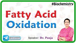 Fatty Acid-Oxidation ( Beta oxidation of fatty acids and Aplha oxidation ) Biochemistry