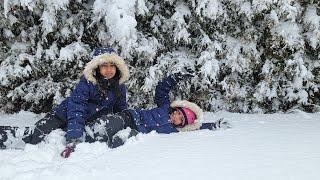 THIBI & THANSHI PLAYING IN THE SNOW / SNOWMAN