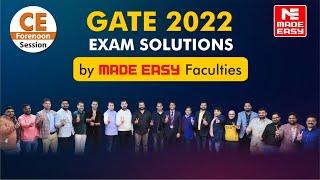 GATE 2022 | LIVE Exam Solutions |Forenoon Session| Civil Engineering |CE| By MADE EASY Faculty Panel