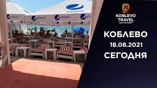 ️Коблево Видео: Обзор Palm Avenue и пляжа в центре курорта. 18.08.21.