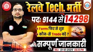 Railway Technician Vacancy 2024 Increase | RRB Technician Reopen Form | Which Is Best Trade?