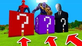 Minecraft PE : DO NOT CHOOSE THE WRONG LUCKY BLOCK! (Spiderman, Thanos & Slenderman)