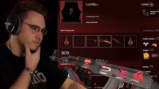 ohnePixel checks out red themed inventory