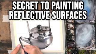 The SECRET to Painting Reflective Surfaces in Watercolor