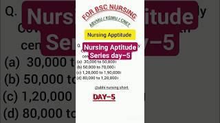 Nursing Aptitude Series Day–5।। UP Bsc Nursing।। #kgmu #abvmu #nursing #viral #trending #shorts