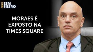 Brasileiros protestam na Times Square e denunciam censura de Moraes