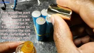 How to apply solder on to 18650 lithium ion cells. Relaxing solder work.