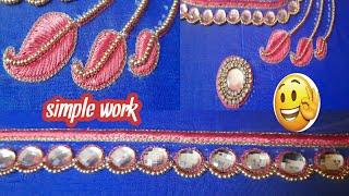 simple maggam work blouse design || for beginners || by moksha Sri fashions