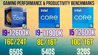 i5 12600K VS I9-12900K VS I9-11900K on 1080p  THE BEST  GAMING MIDRANG CPU IN 2021