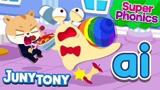 ⭐Super Phonics | ai Song | Rainbow Snail | Phonics Song for Kids | JunyTony