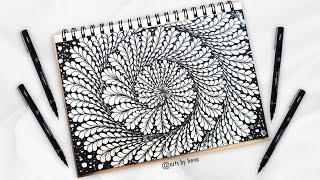 Spiral Zentangle Patterns  || Zentangle Art ||  Zen-Doodle