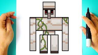 How to DRAW IRON GOLEM MINECRAFT