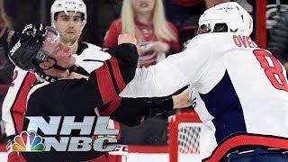 Capitals' Alex Ovechkin knocks out Hurricanes' Andrei Svechnikov in Game 3 | NBC Sports
