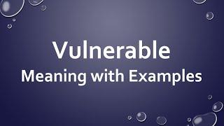 Vulnerable Meaning with Examples