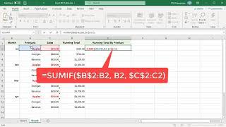 How to Calculate Running Totals based on Criteria in Excel - Office 365