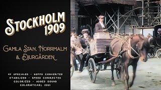 Stockholm 1909: Gamla Stan, Norrmalm & Djurgården - Remastered 4K 60fps