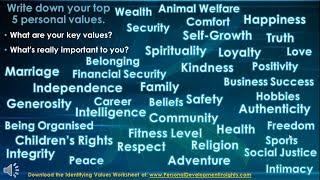 Identifying Values | Personal Development Insights