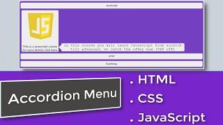 Build an accordion menu using HTML - CSS and JavaScipt | JavaScript examples