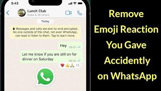 How to Remove Emoji Reaction which You Gave Accidently on WhatsApp?