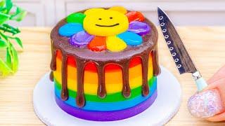 Sweet Rainbow Flower Cake Decorating | Miniature Rainbow Chocolate Cake Recipe By Cakes King