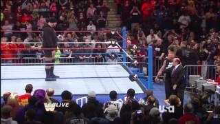 HD Jan 6 2014 RAW Old School - Brock Lesnar Broke Mark Henry Arm but wasThrown off Ring by Big Show