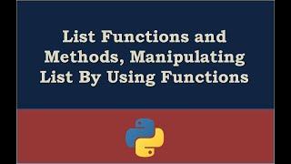 List Functions and Methods